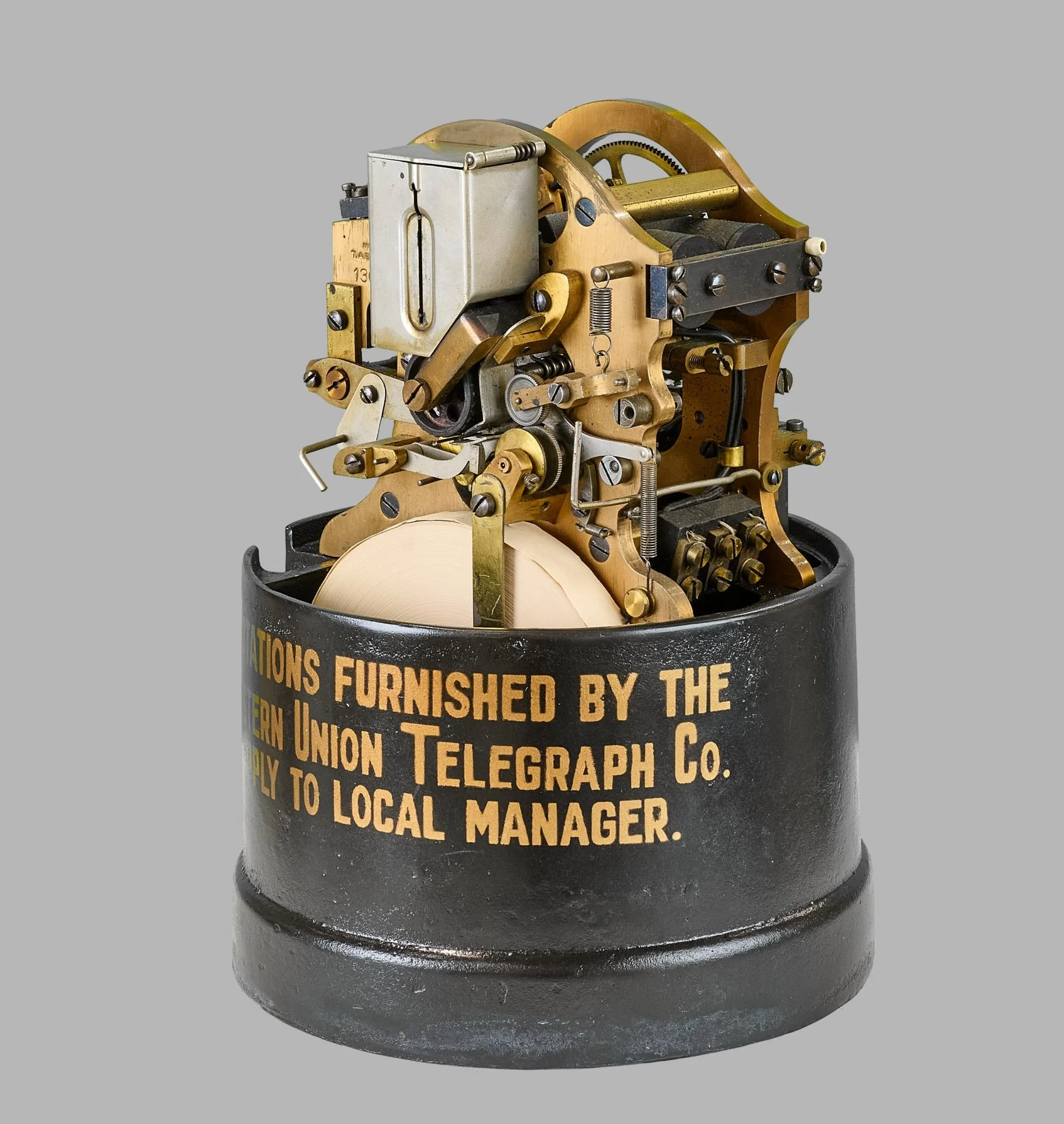 Self-winding Western Union stock ticker movement by Thomas Edison Inc — Daniels Antiques