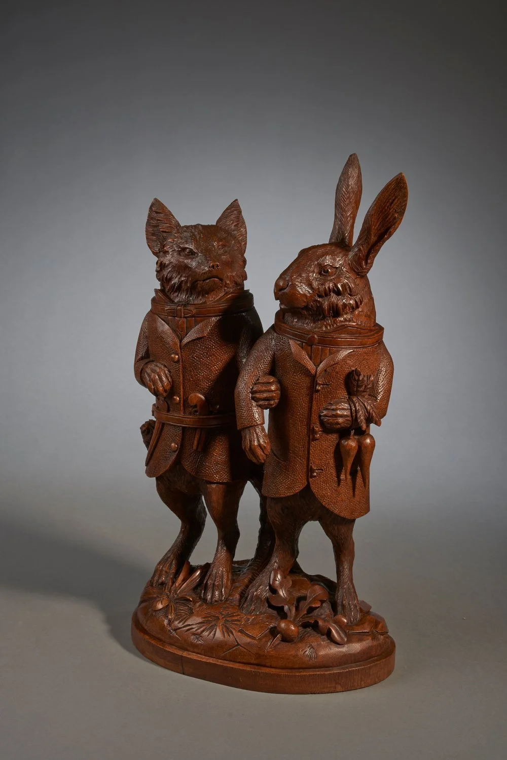 wiss Black Forest Fox & Hare Tobacco Jar Group c.1870–90
