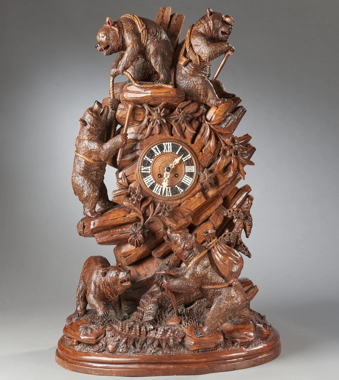 Black Forest Climbing Bear Clock, c1890
