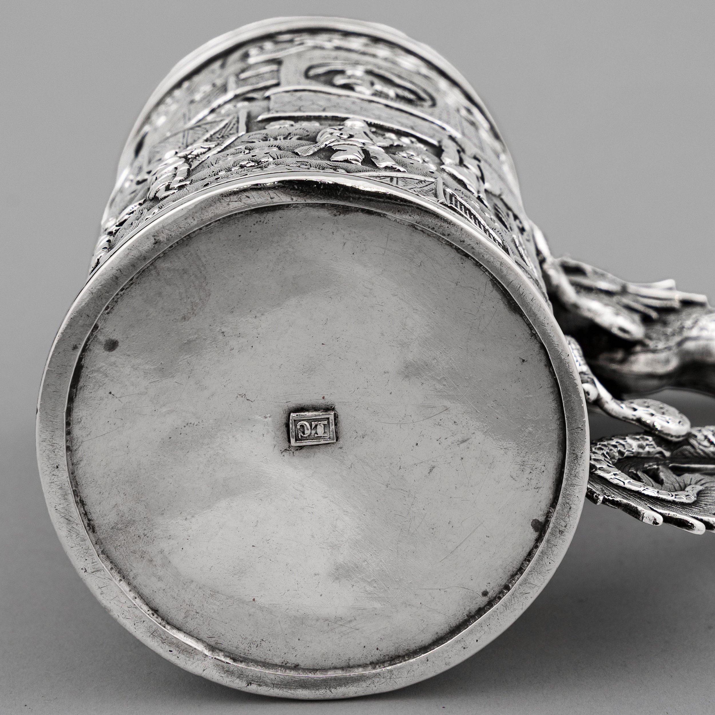 Base of Chinese Export Silver double-walled mug by Leeching, Canton, circa 1895 — Daniels Antiques