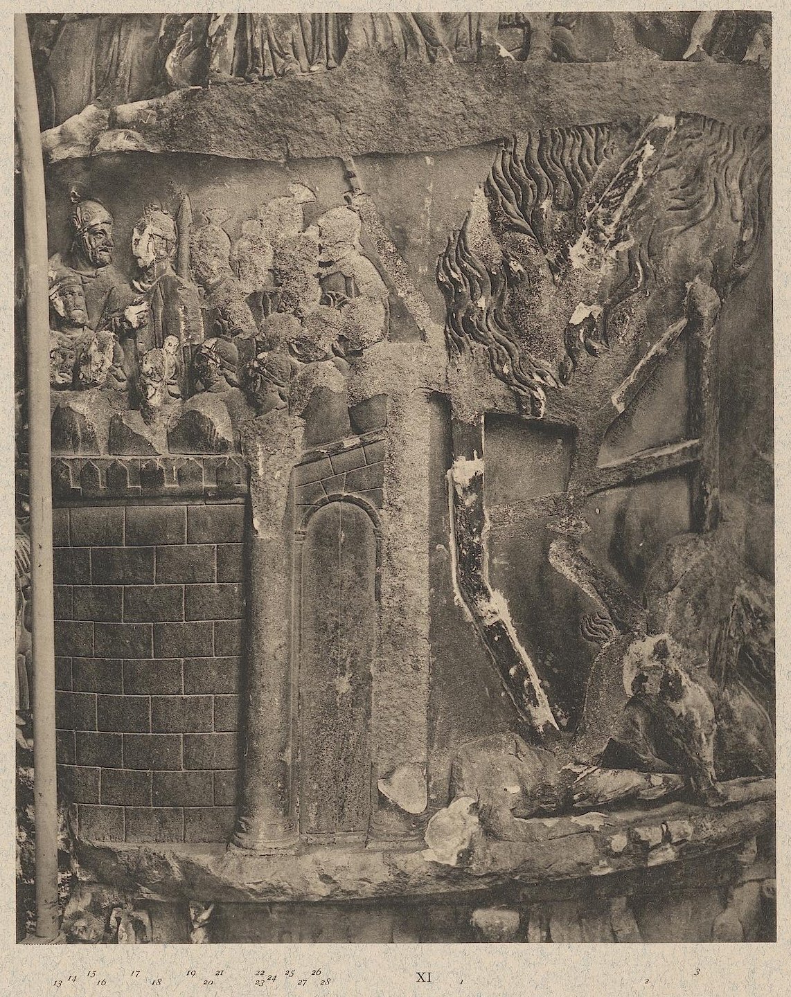 Lightning miracle, burning siege engine, Column of Marcus Aurelius, Petersen plate 17, 1896 — Daniels Antiques