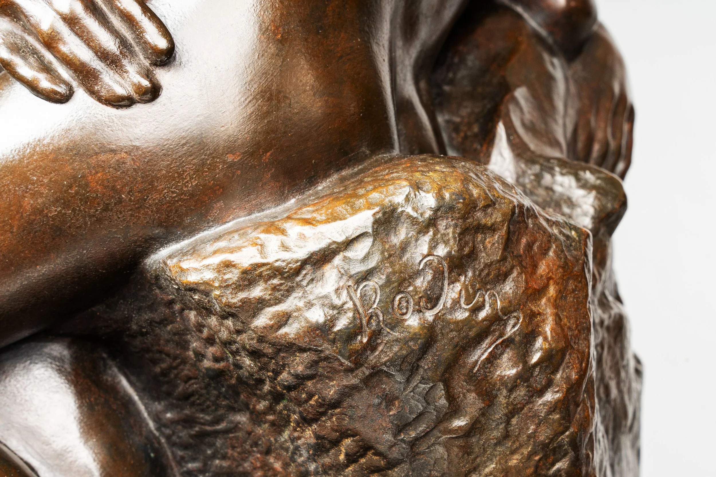 Rodin signature on Le Baiser (The Kiss) Barbedienne bronze — Daniels Antiques