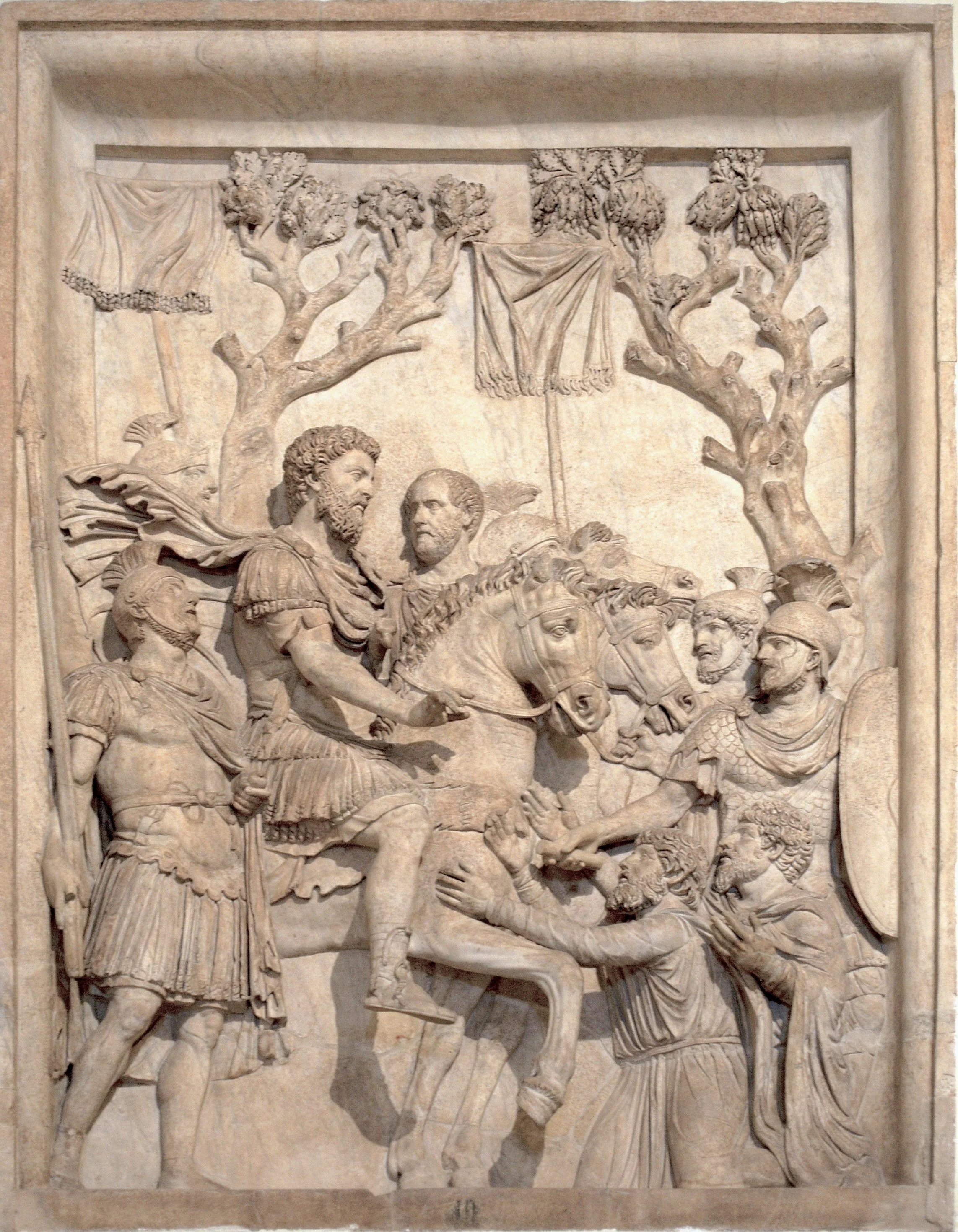 Clemency relief panel, Marcus Aurelius on horseback over kneeling barbarians, Capitoline Museums — Daniels Antiques