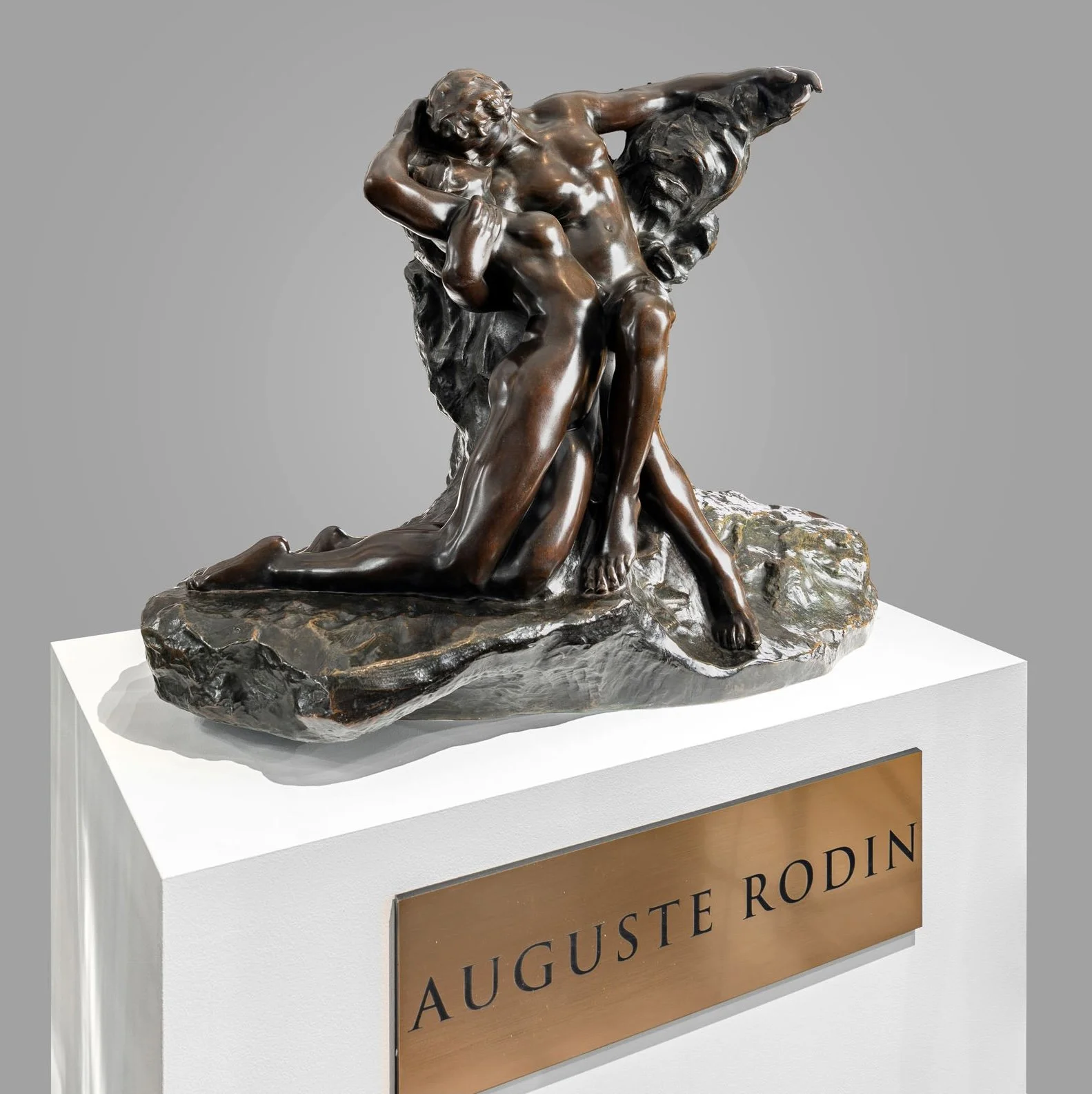 Rodin Eternal Spring bronze, side view of the lovers' embrace — Daniels Antiques
