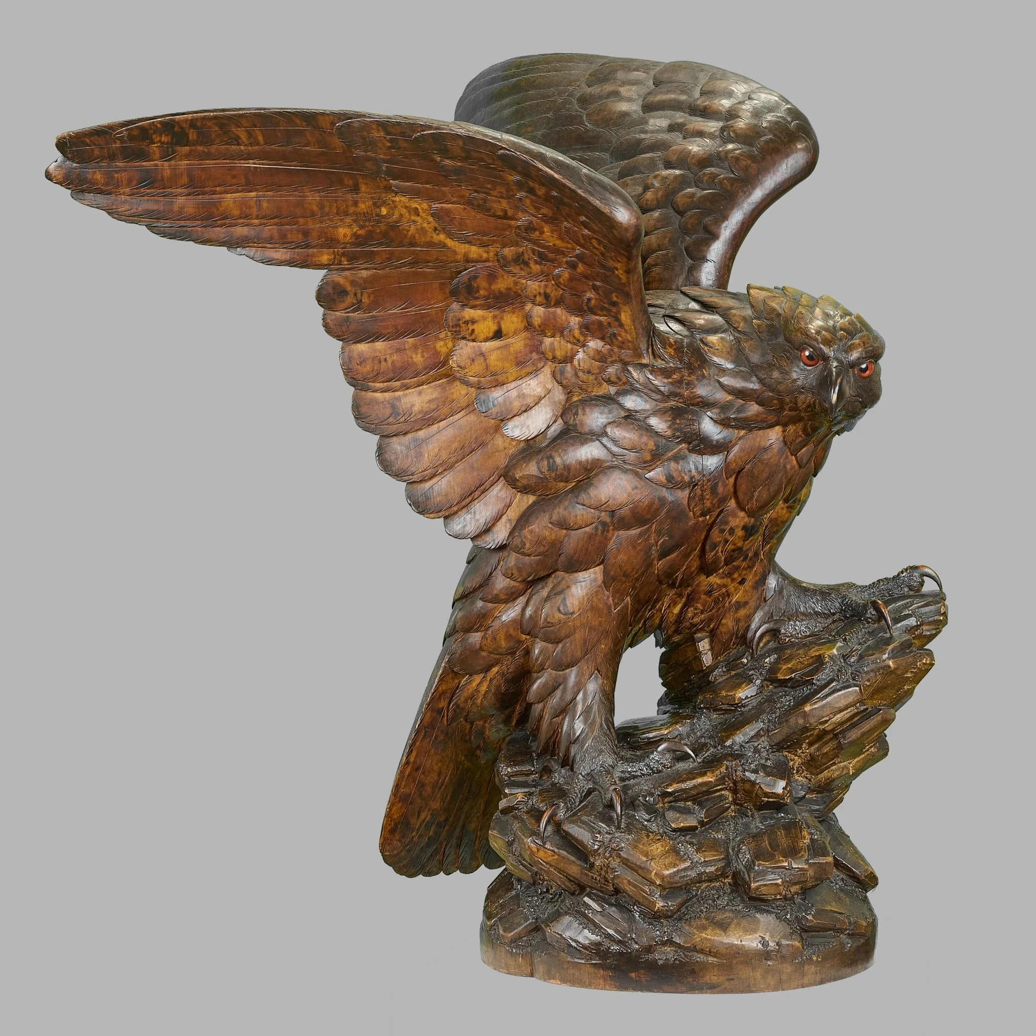 Swiss Black Forest carved golden eagle attributed to the Ruef Brothers, Brienz circa 1870 — Daniels Antiques