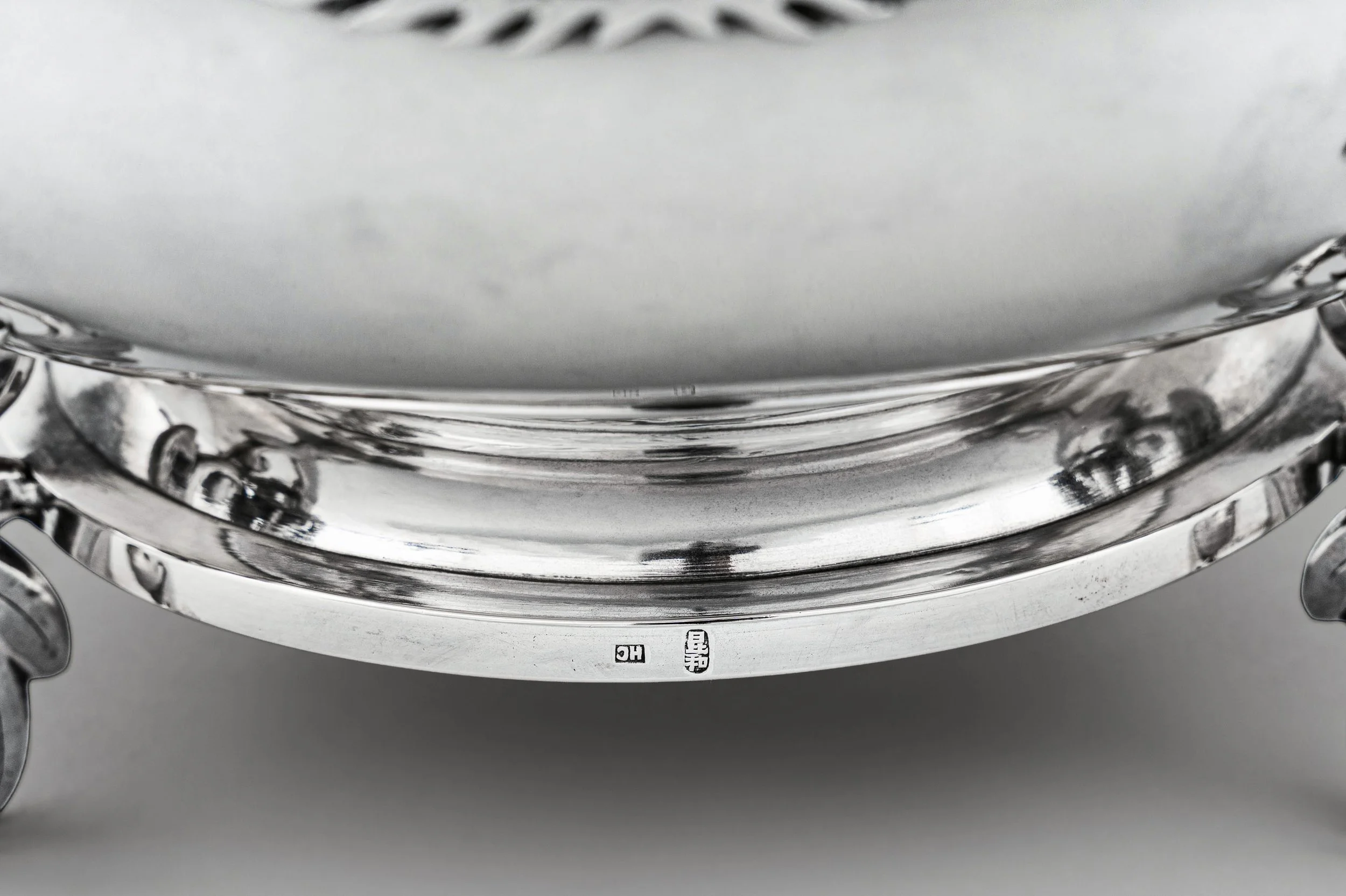Base of Chinese Export Silver punchbowl by Hung Chong, Shanghai, circa 1900 — Daniels Antiques