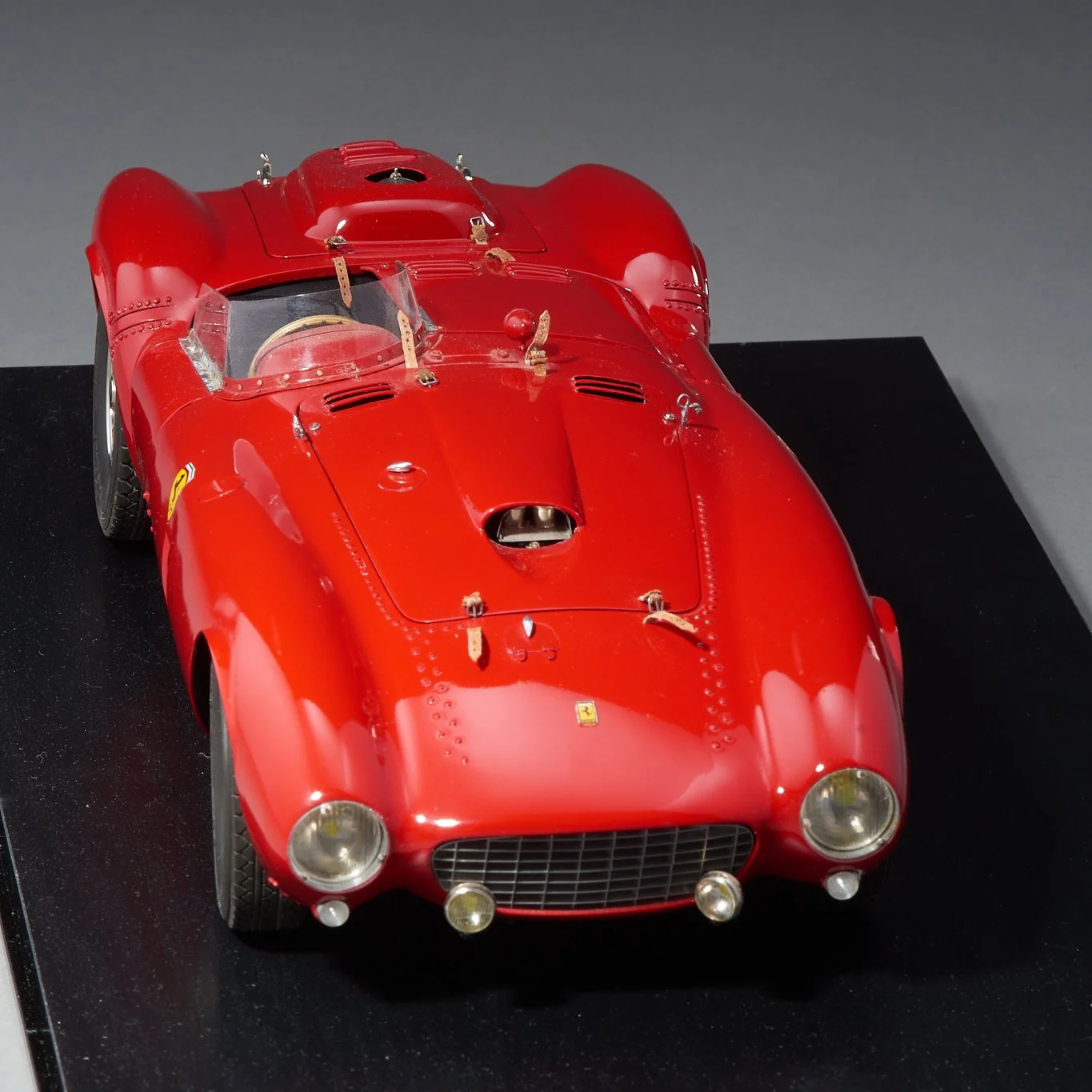 Front view of J. Catti Ferrari 375 Plus 1:12 model with Borrani wire wheels — Daniels Antiques