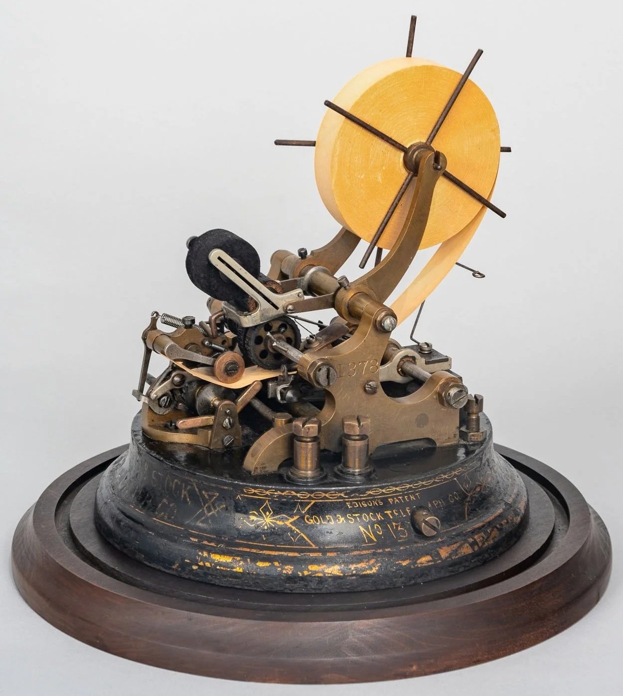 Edison Universal Stock Ticker c.1870s Gold and Stock Telegraph Company serial no. 1378 — Daniels Antiques