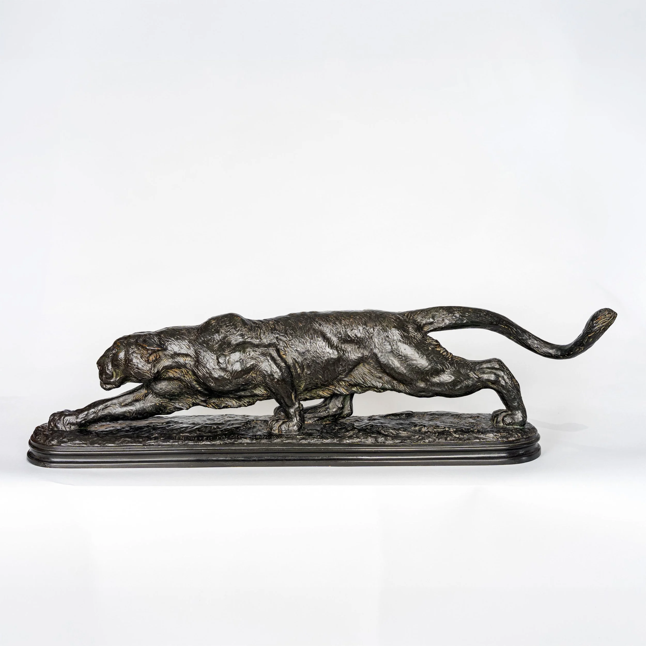 Alexander Phimister Proctor Stalking Panther bronze, Roman Bronze Works cast, side profile — Daniels Antiques