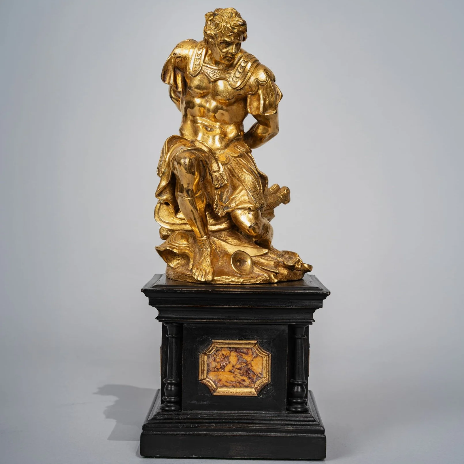 A Gilt Bronze Figure of Mars, God of War, Bound in Chains, Augsburg, First Half of the 17th Century