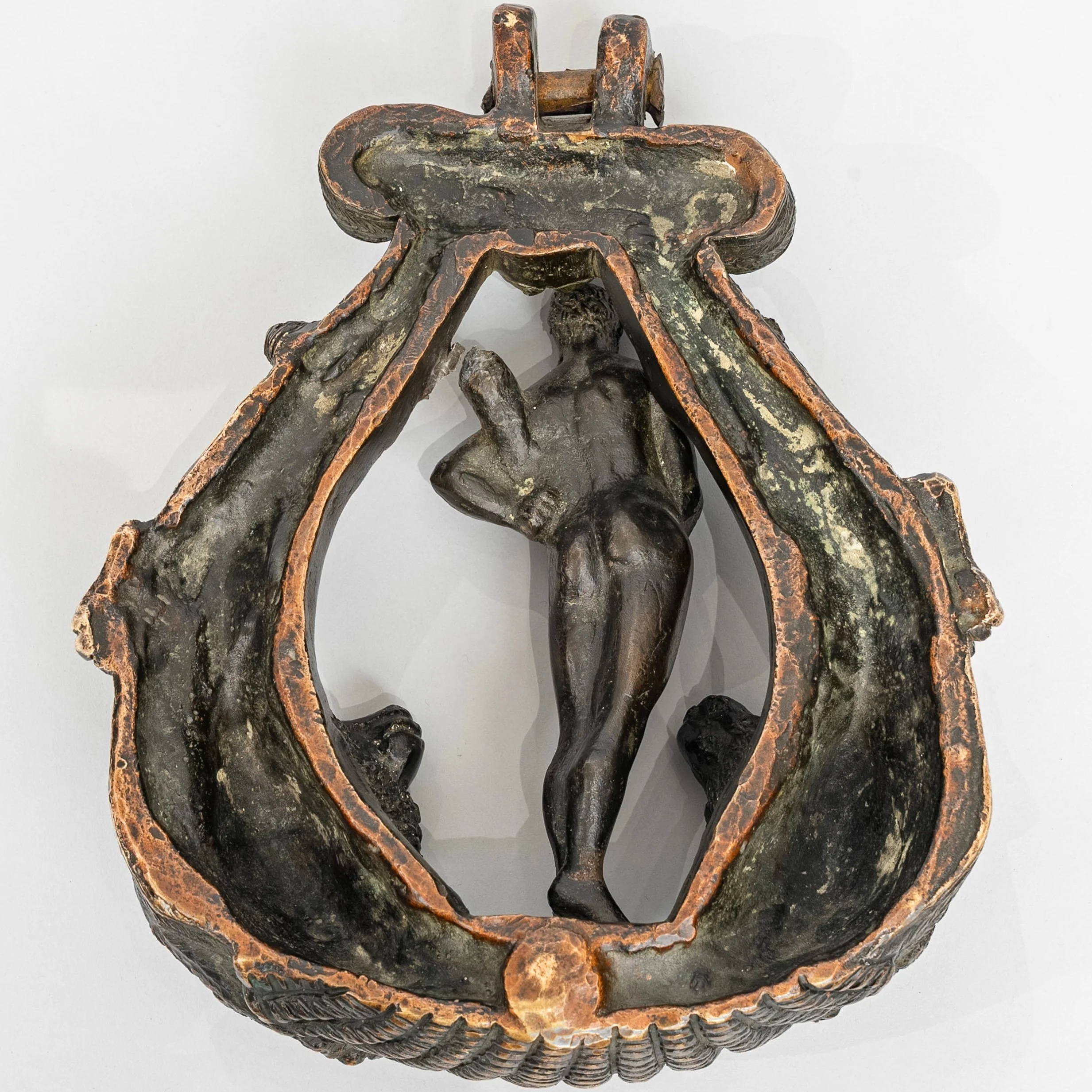 Hollow back of a lost wax cast bronze door knocker — Daniels Antiques
