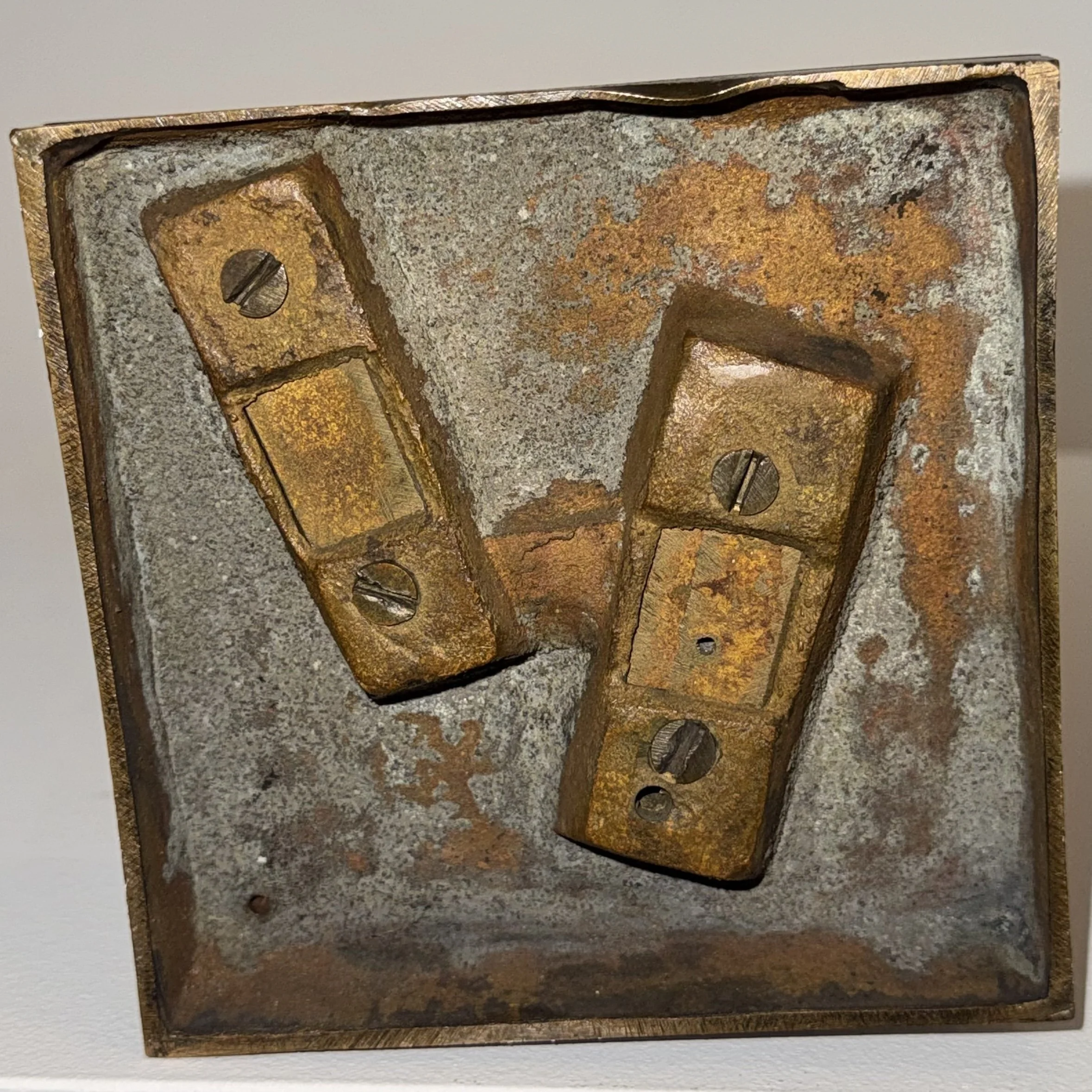 Grainy underside of a 19th century sand cast bronze — Daniels Antiques