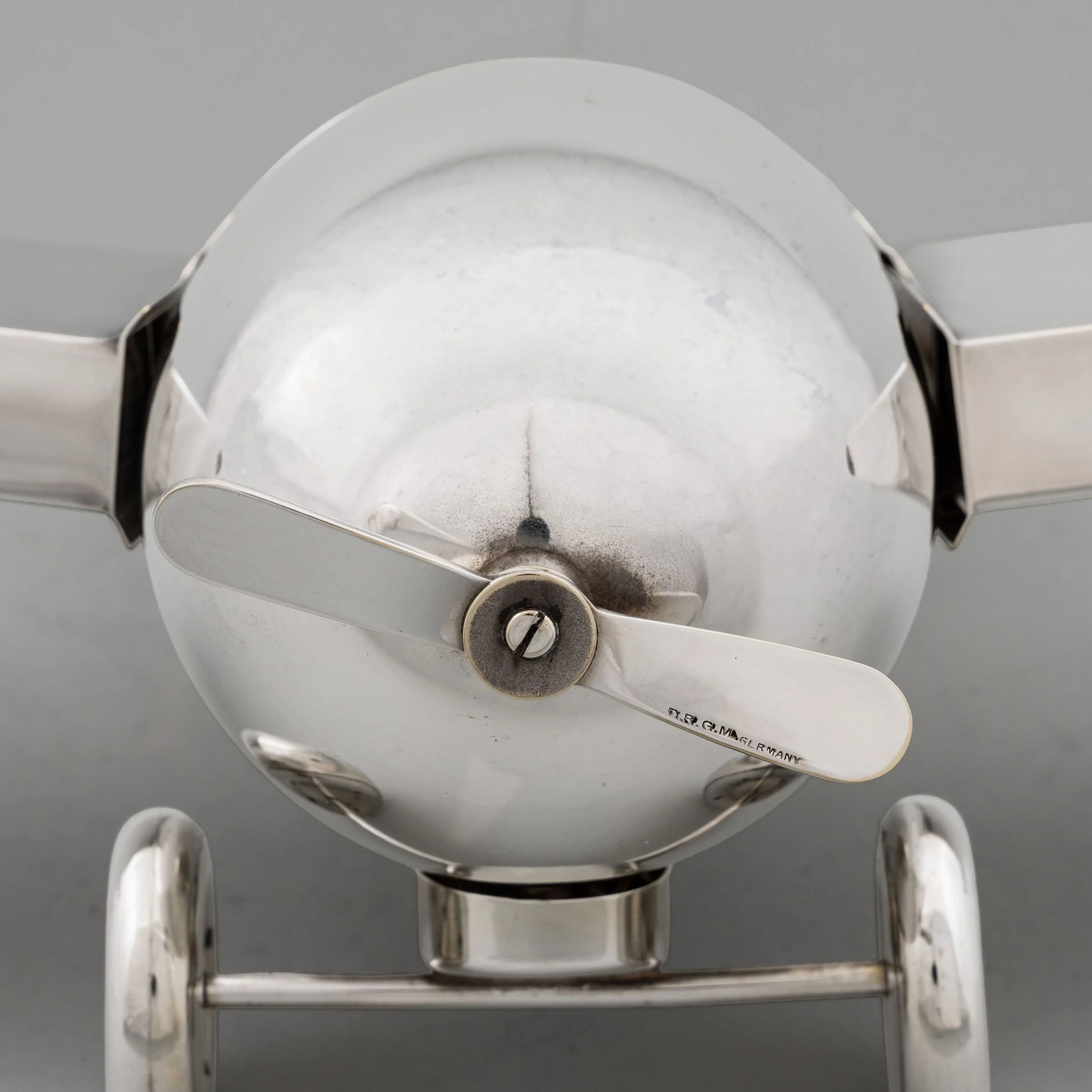 D.R.G.M. Germany mark on propeller blade, Henckels airplane cocktail set — Daniels Antiques