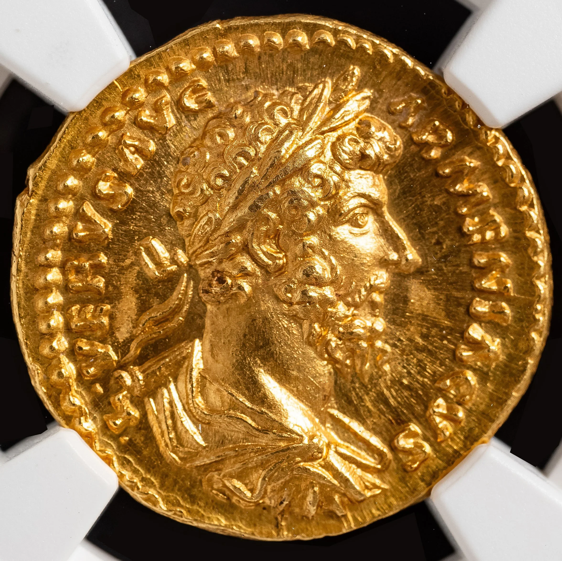 Lucius Verus Gold Aureus, Rome, AD 164, NGC Gem MS Fine Style