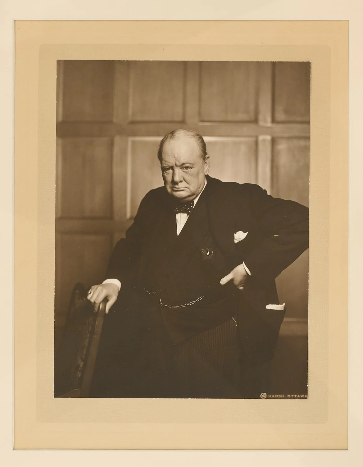 Yousuf Karsh, "The Roaring Lion," Winston Churchill, Vintage Gelatin Silver Print, circa 1944