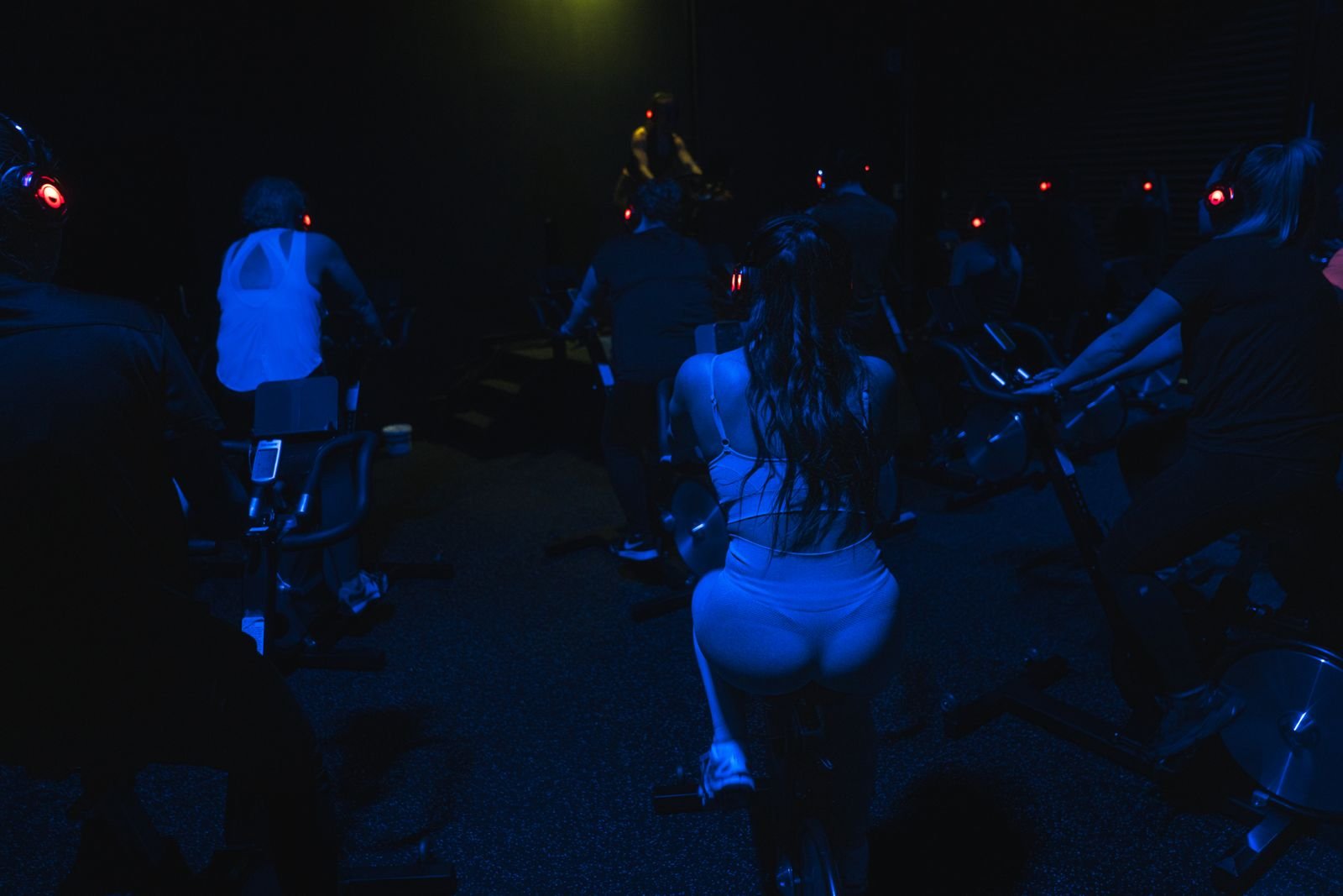 THW's Spin studio bathed in blue light