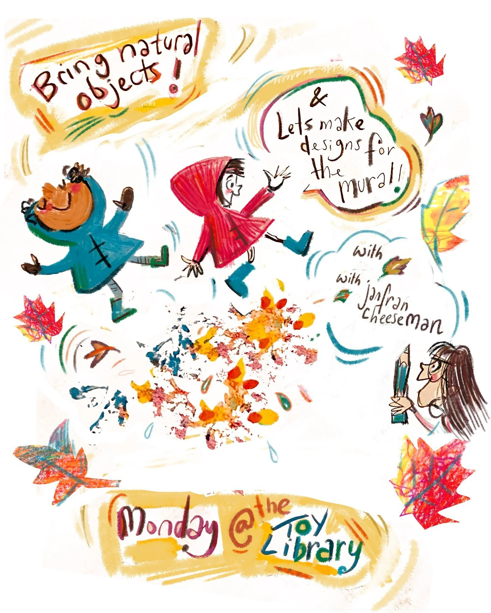 We are really excited to be working with @janfrancheesemandraws this Monday, 10 - 11.30am.  Jan has been awarded a grant from @lbwalthamforest to create a community mural and has chosen to work with Walthamstow Toy Library. 

We really love her playf