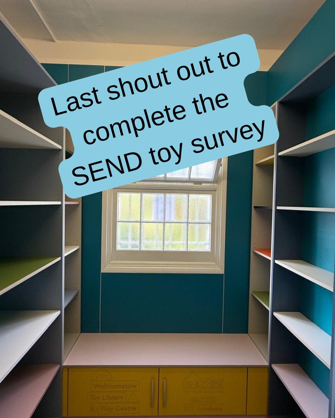Thank you to all the families who have completed the Special Educational Needs and Disabilities (SEND) toy survey so far.  As many of you know, we were granted almost £20k from @clothworkersfoundation to renovate an old bathroom into a toy libr