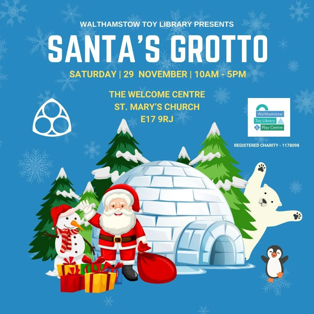 We can't wait for this year's Santa's Grotto with our friends  @stmaryswalthamstowevents and @thecreativesideoflondon. 

This is one of our biggest fundraising events of the year - all money raised will go towards renovating the Adventure Playground 
