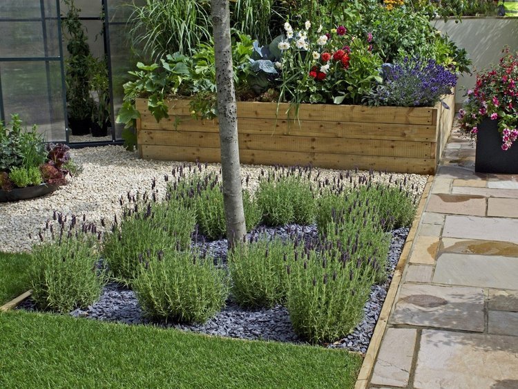 Plum Slate Mulch In Garden