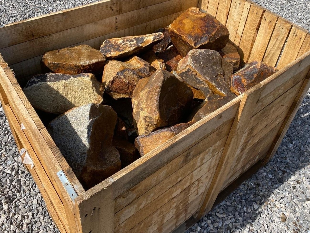 crate of golden granite rocks (Copy)