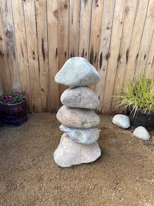 Small Stacked Stone Pebble Tower (600mm)
