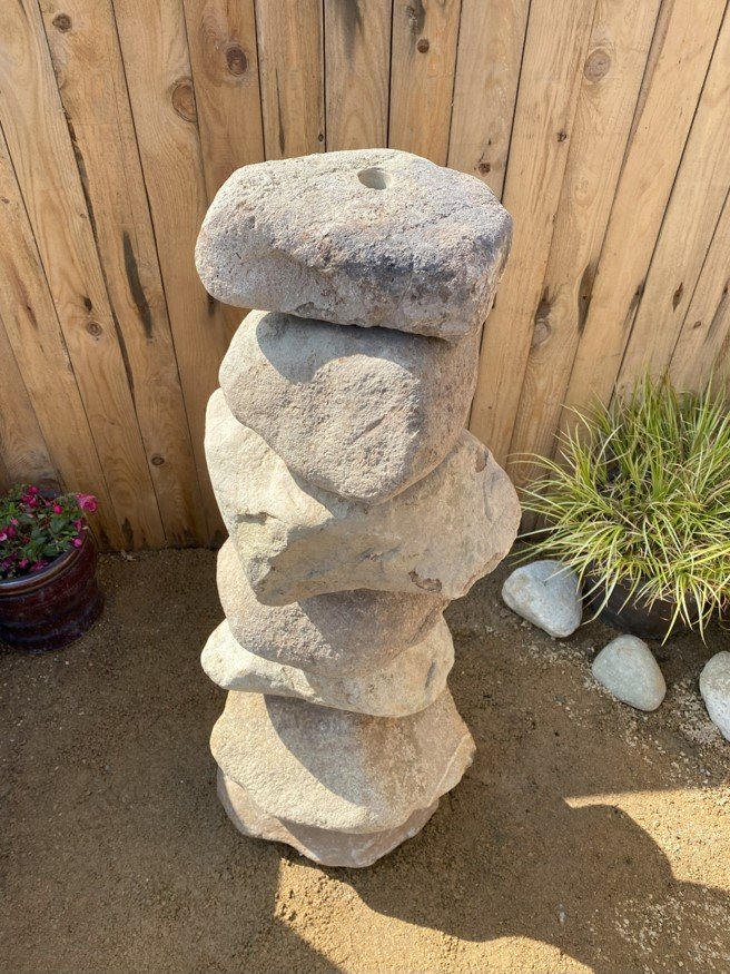 Large Natural Pebble Water Feature (1000mm) - Top View