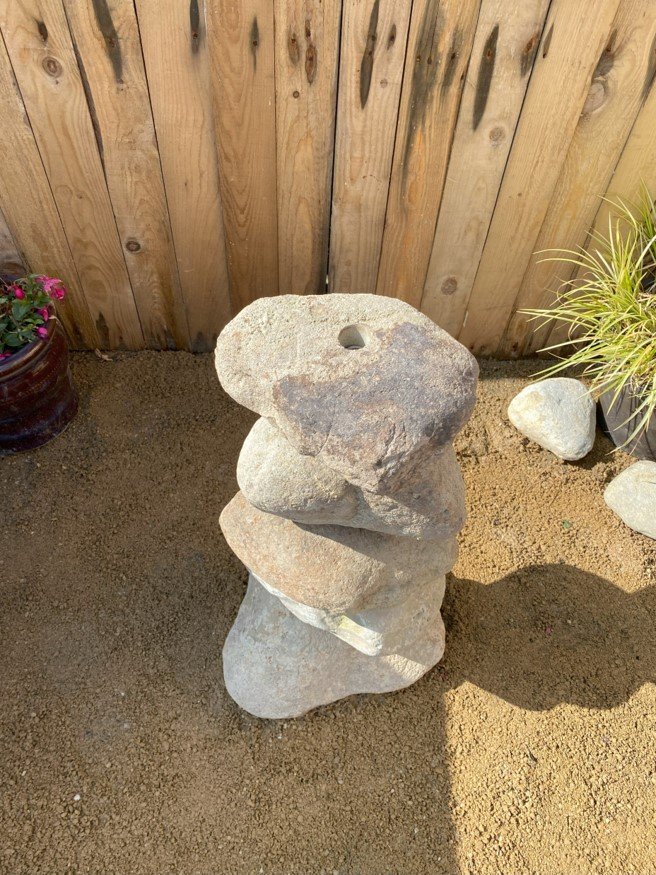 Small Natural Pebble Water Feature (600mm) - Top View