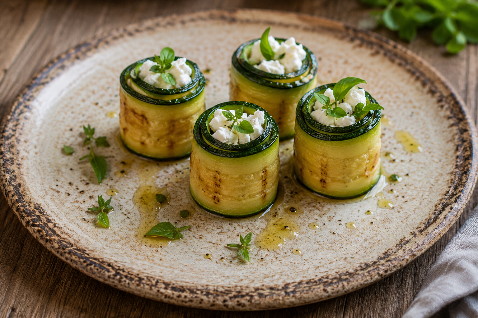 rollitos de calabacín relleno 