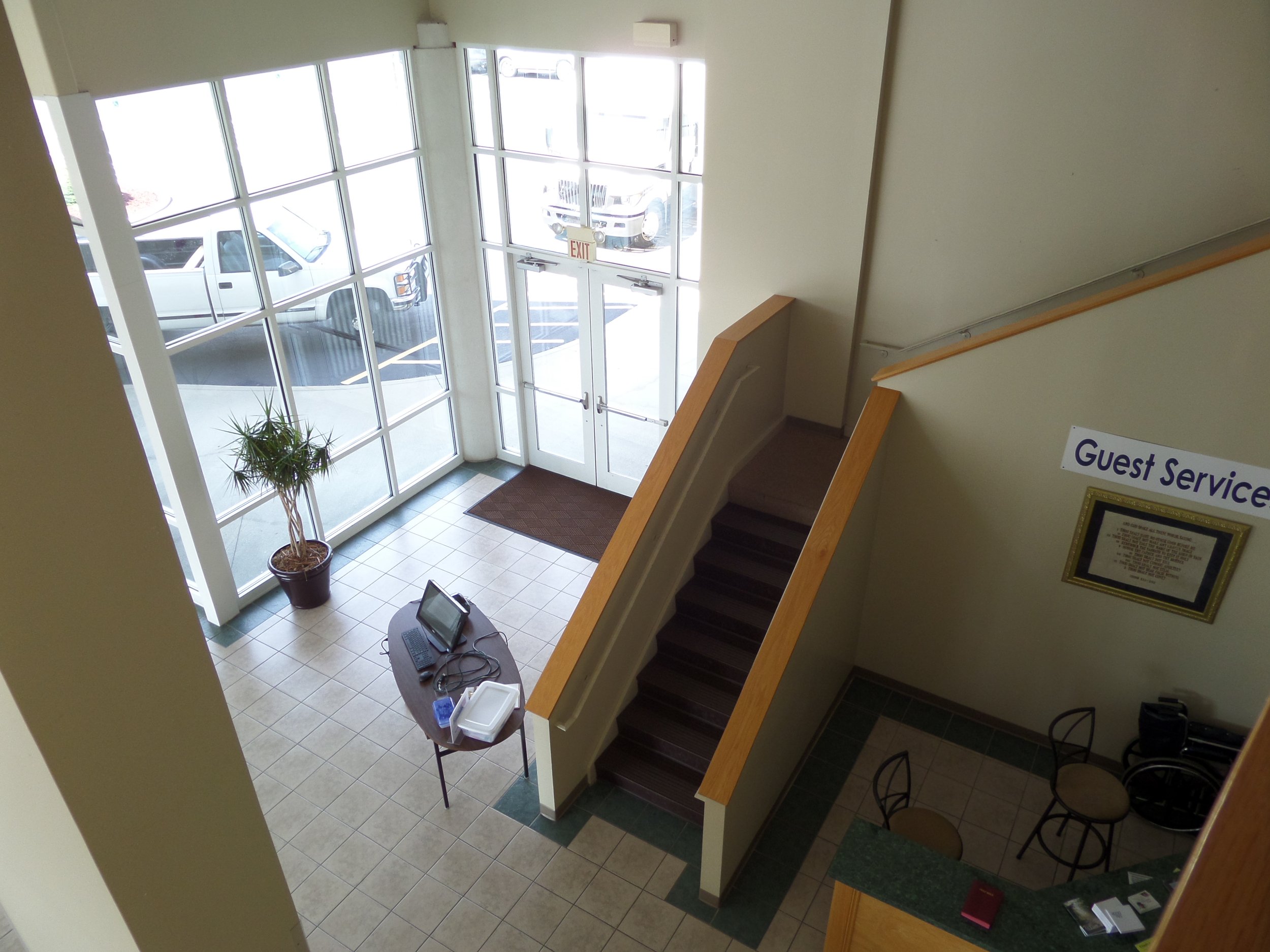 Looking at stairs from balcony.JPG