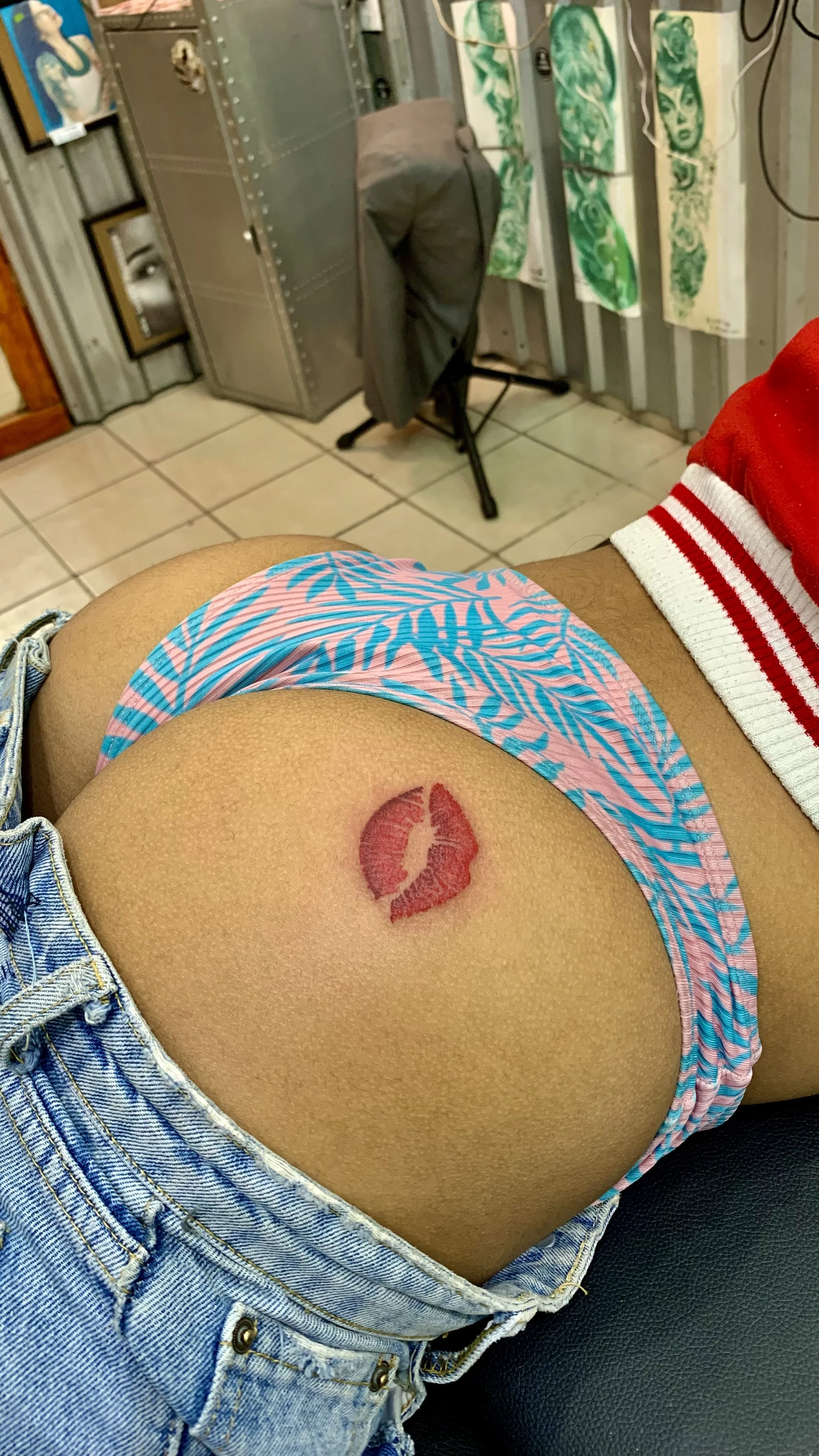 red kiss on ass tattoo butt tattoo lips by kidd cabo tours adventures