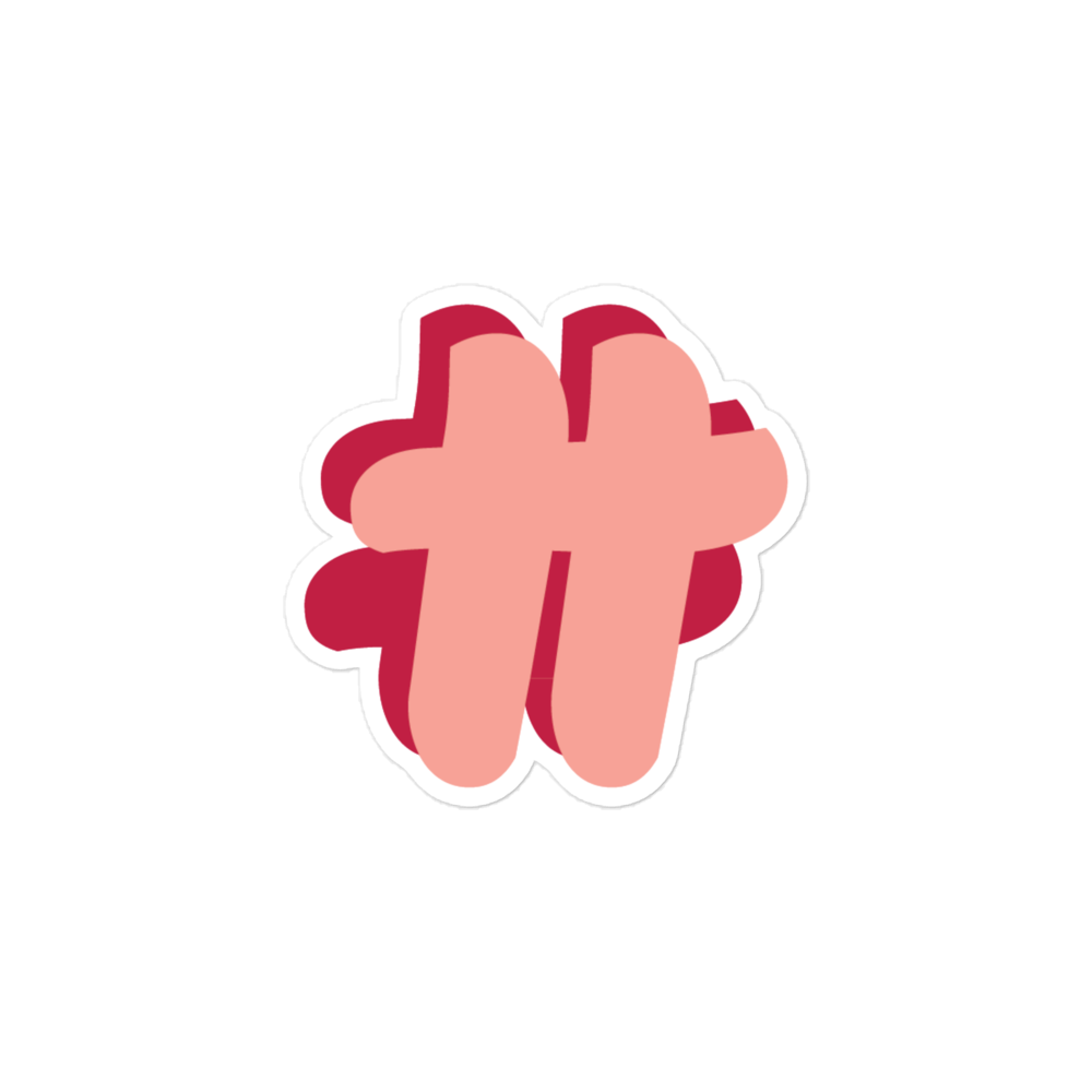 Kiss-cut sticker of the #TT logo without any text.