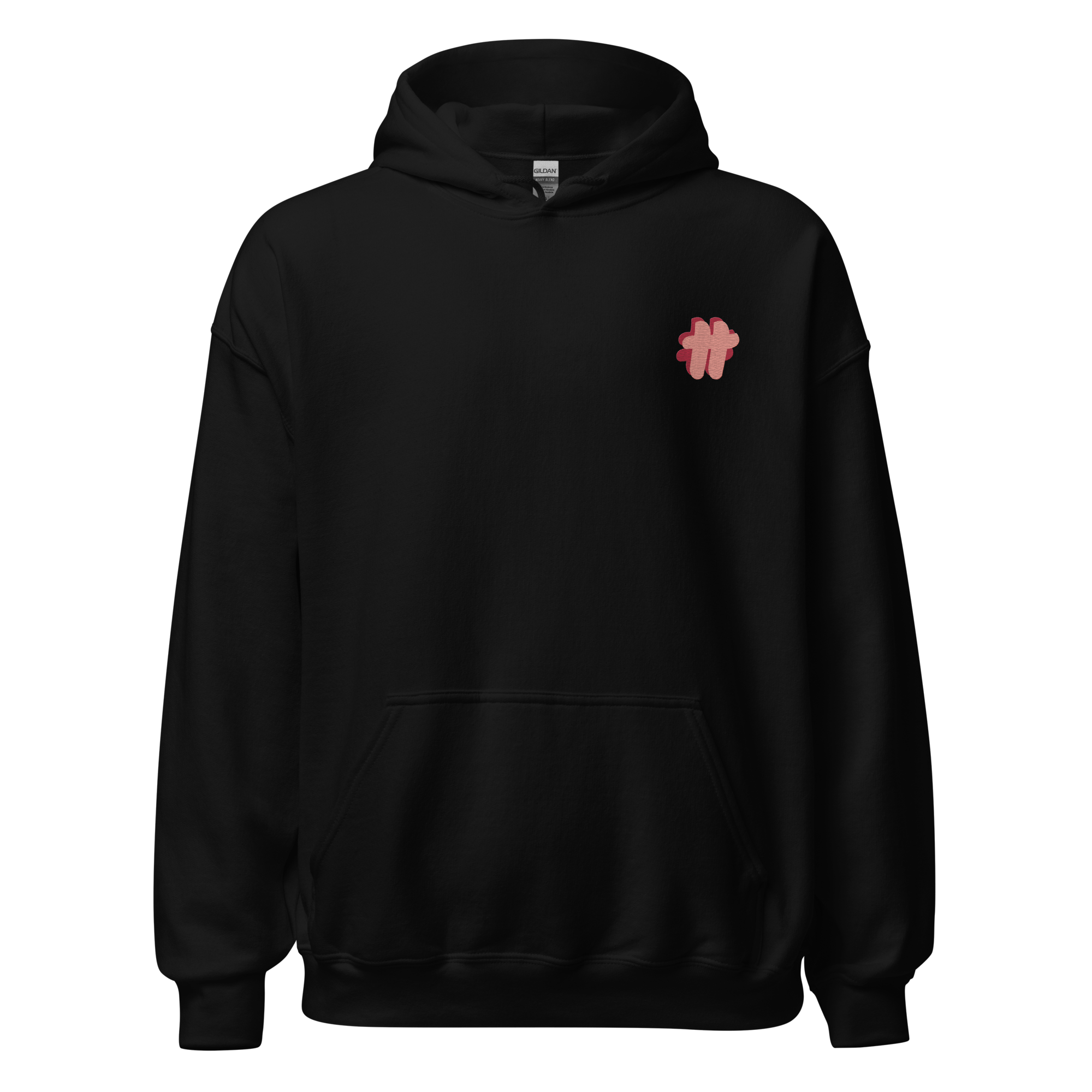 Front of the black hoodie with a small #TeamTranslator logo on the left hand side of the chest.