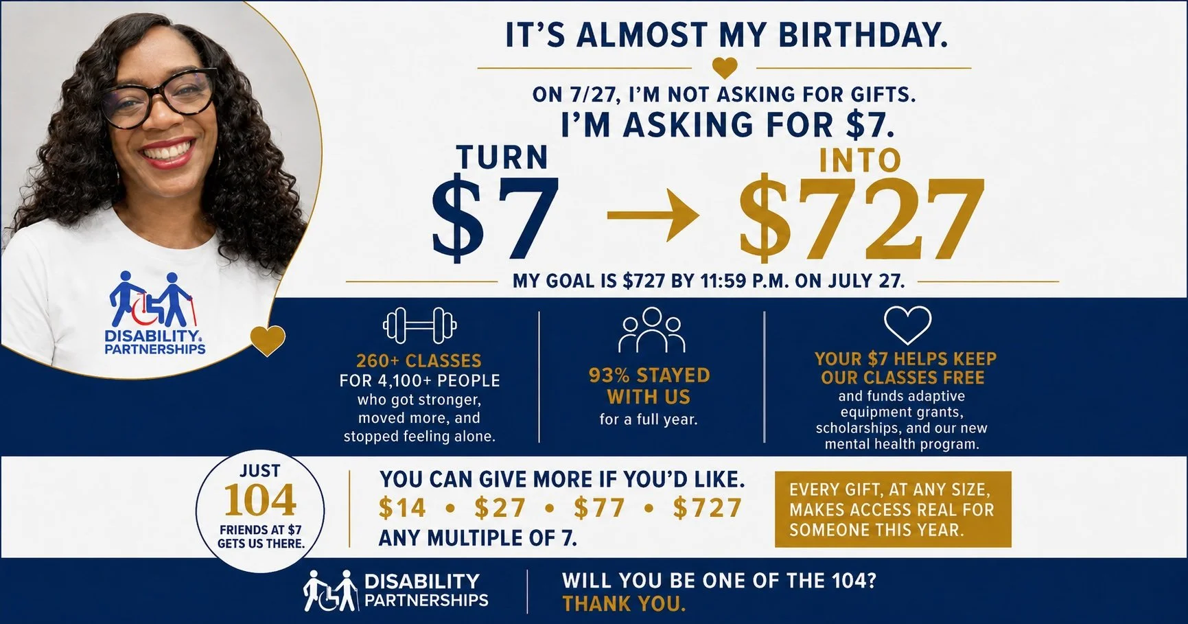 Support Disability Partnerships' birthday fundraiser by donating to help keep adaptive programs free. Learn about the campaign and make a gift.
