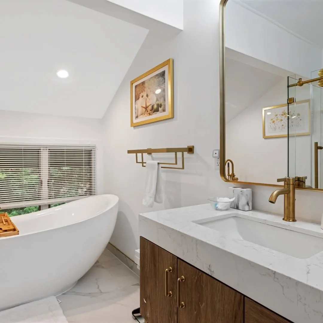 Sharing our beautifully designed bathrooms from the ground up! Working on the interiors of these bathrooms was such a fun and rewarding challenge. 

From tiles to hardware, mirrors to lighting, every detail was handpicked and thoughtfully curated by 