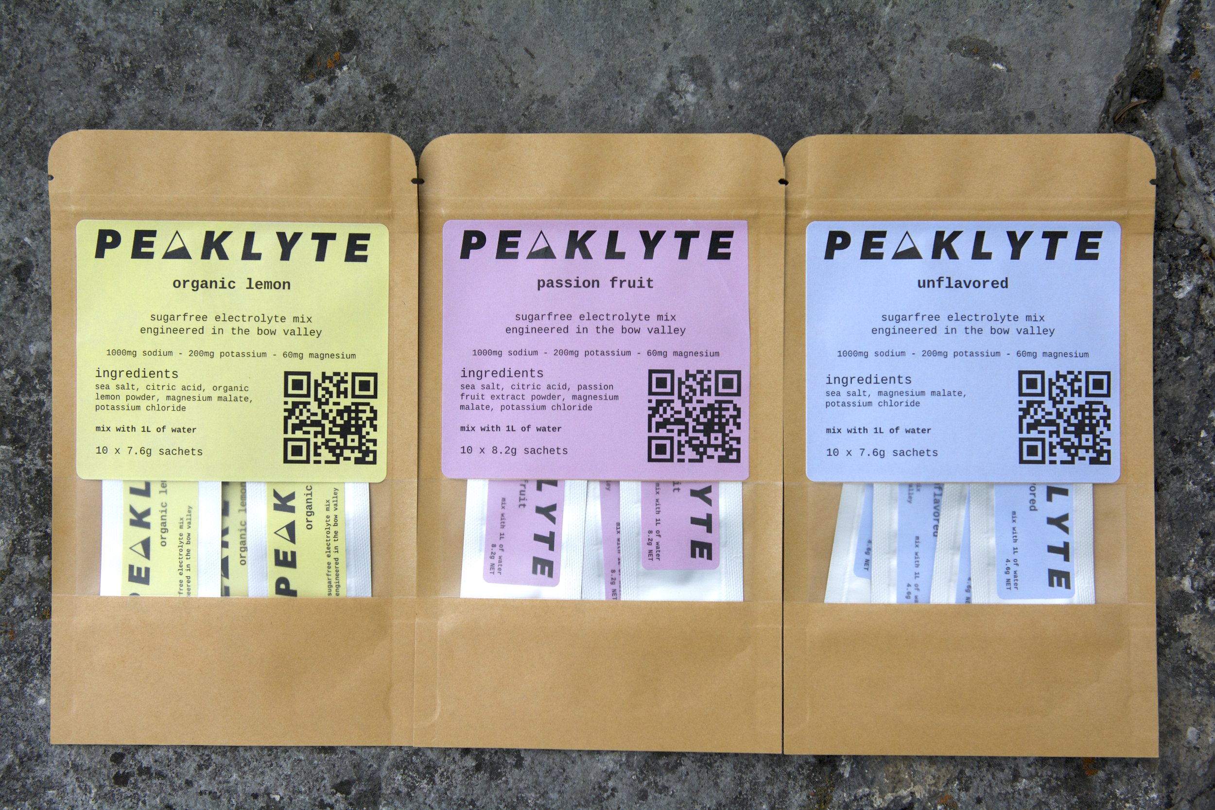 Photo of Peaklyte electrolyte mix packets