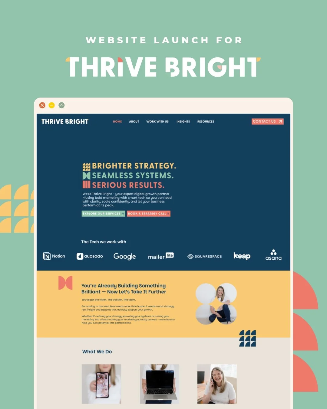 Thrive Bright website design &amp; build!

So excited to share the new website - a project I had the pleasure of designing and building for Thrive Bright last year, a business that helps ambitious brands grow smarter and scale with clarity.

Thrive B