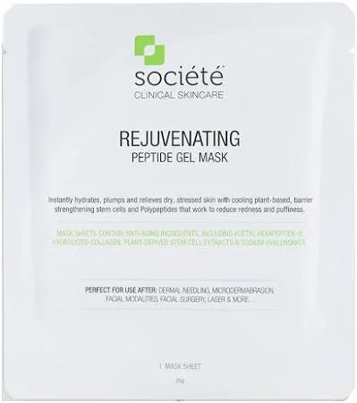 Société Rejuvenating Peptide Mask packaging showcasing professional-grade skincare solution.