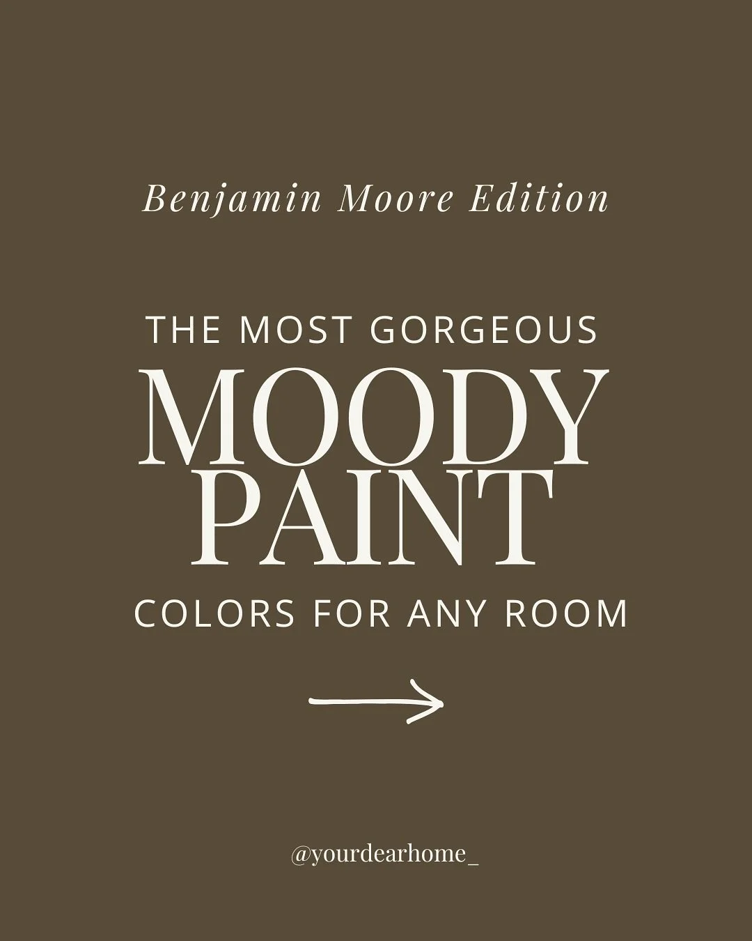 If you&rsquo;ve been craving a little drama for your walls, moody paint colors are the way to go 🌑✨ Deep, rich hues instantly add coziness, sophistication, and that designer feel we all love.

➡️ Swipe all the way to see some of my favorite Benjamin