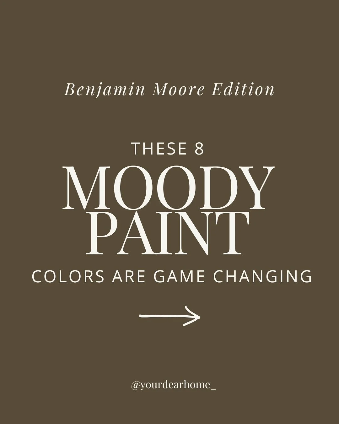 Sharing some of my favorite moody paint colors from Benjamin Moore&mdash; all picked by some of the designers I admire most in the industry. 🤎✨