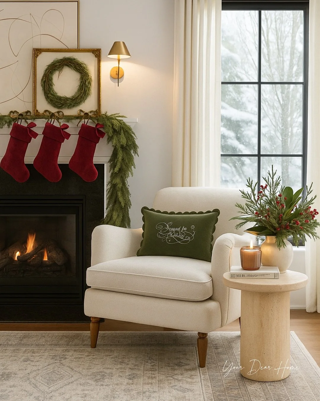 A quiet Christmas evening by the fire feels even better with a cozy setup like this &mdash; and it&rsquo;s all from Target. Comment &ldquo;Target&rdquo; for links or shop through my bio! ❤️🌲🎯