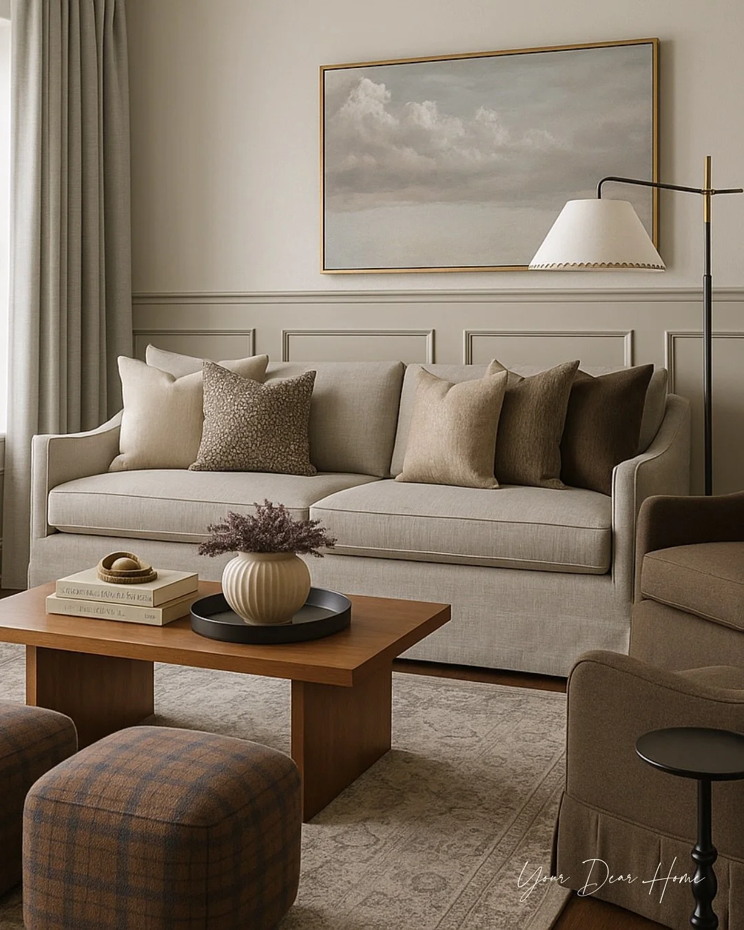 Cozy vibes are all you need as winter sets in! This warm and inviting living room is the perfect haven for the chilly season 🤎 Comment &lsquo;Living Room&rsquo; for direct link or head to the bio! 🔗