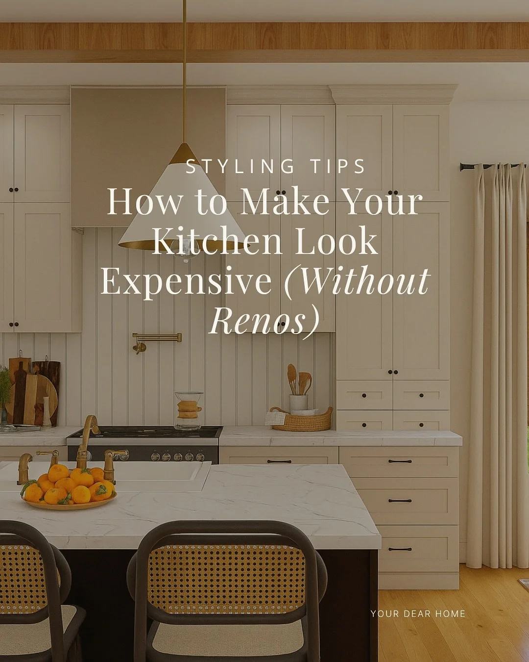 Who else has fallen in love with a kitchen design and dreamed of their ideal kitchen? 🙋🏻&zwj;♀️ Here are some simple and affordable tips to give your kitchen a luxurious look without a full renovation. Comment KITCHEN to read the full post! I&rsquo