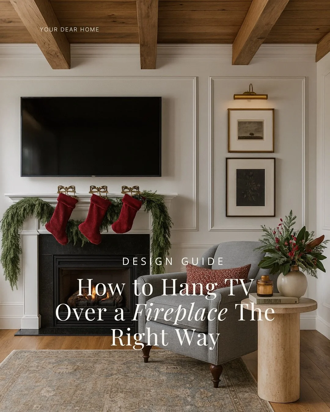 When your fireplace and TV are the main focal points of your living room, getting the proportions right is everything. A TV that&rsquo;s too big or hung too high can throw off the entire space! 

Here&rsquo;s a simple guide to help you hang your TV a