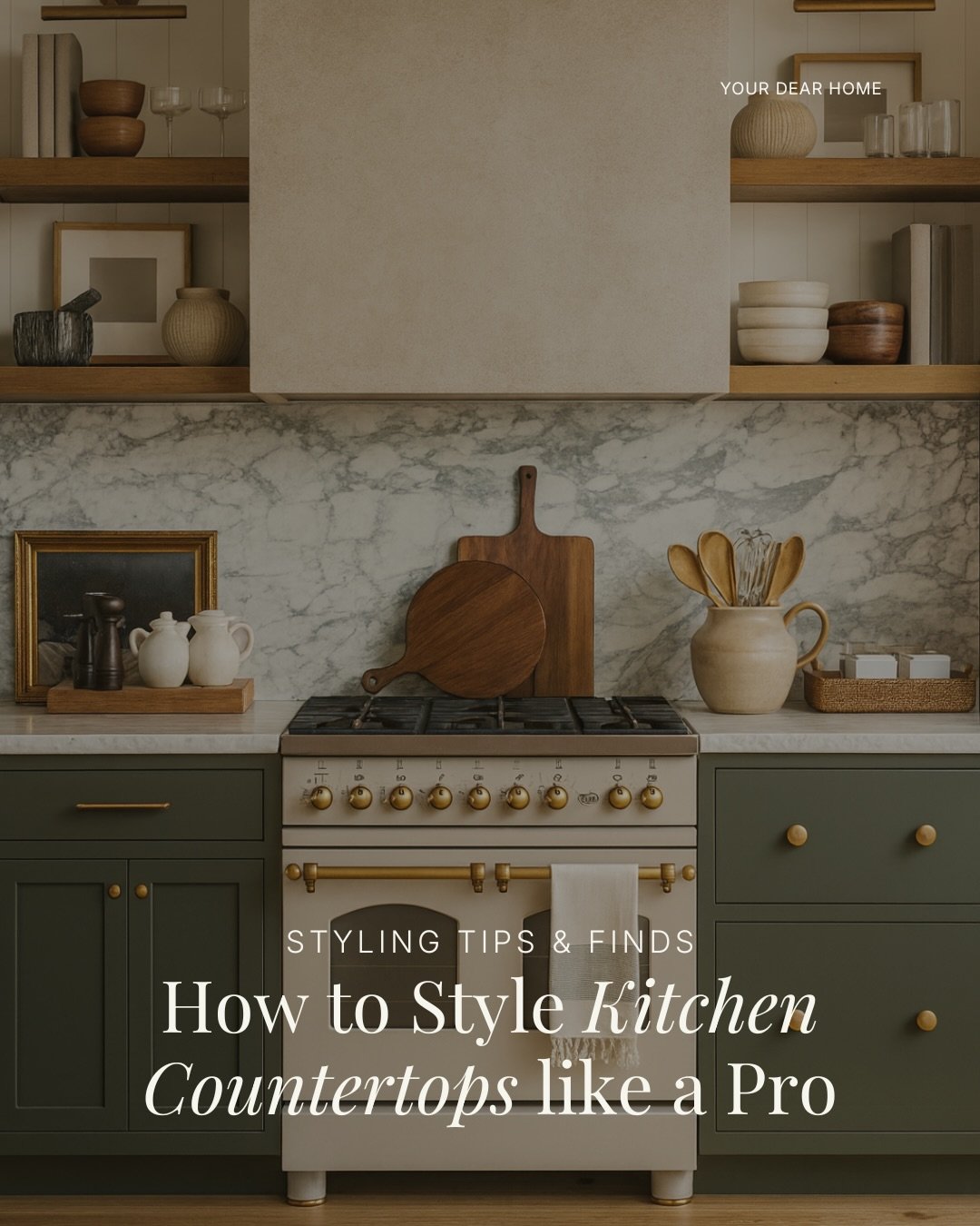 Your countertops are basically your kitchen&rsquo;s canvas.

Keeping them clutter-free is important&hellip; but that&rsquo;s just step one.

This is where you layer in the &ldquo;jewelry&rdquo; with a beautiful wood board, a sculptural vase, chic sal