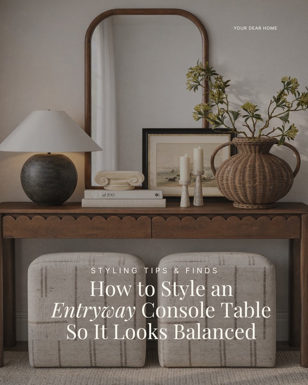 Entryways have so much potential to set the tone for your home, but console tables can easily start to look cluttered or random if there isn&rsquo;t a little structure behind the styling.

A few simple principles make a big difference &mdash; groupin