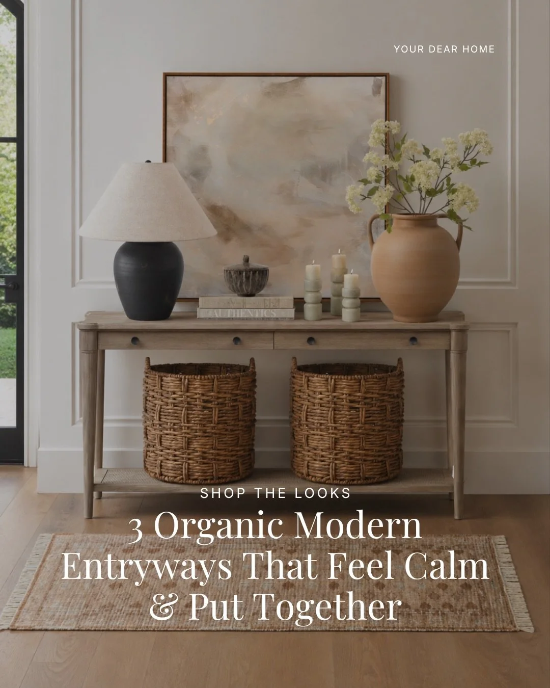 Organic modern will forever be my favorite&hellip; and for obvious reasons.

The mix of natural materials and soft tones gives you so much room to layer textures, and even the deeper hues still feel calm, timeless, and inviting.

Sharing 3 entryway l