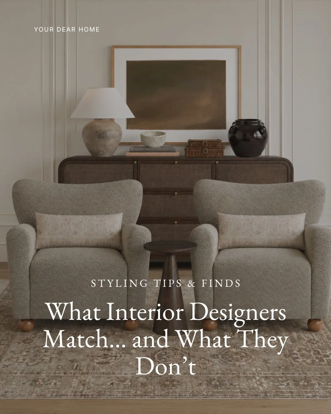 Have you ever stopped and wondered what really should match in a home and what actually shouldn&rsquo;t? 

This post is for you.

If you want to know what&rsquo;s truly designer-approved, I&rsquo;m sharing 6 designer spaces to show what interior desi