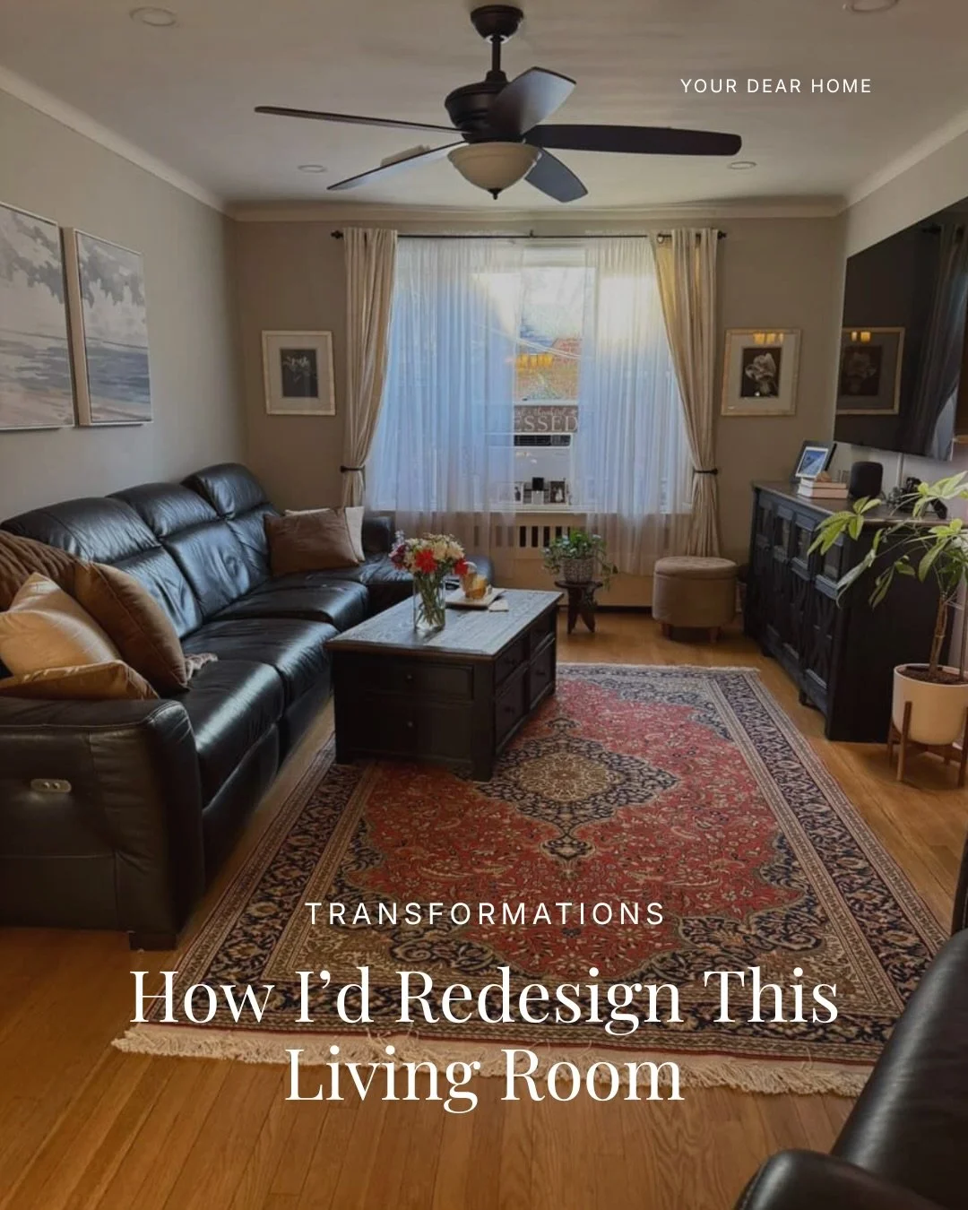Sunday transformation 🤎

This living room had two major features that were dating the space and honestly making it SO much harder to build a cohesive color palette around &mdash; the wall color and the orange wood floors.

The easiest way to complet