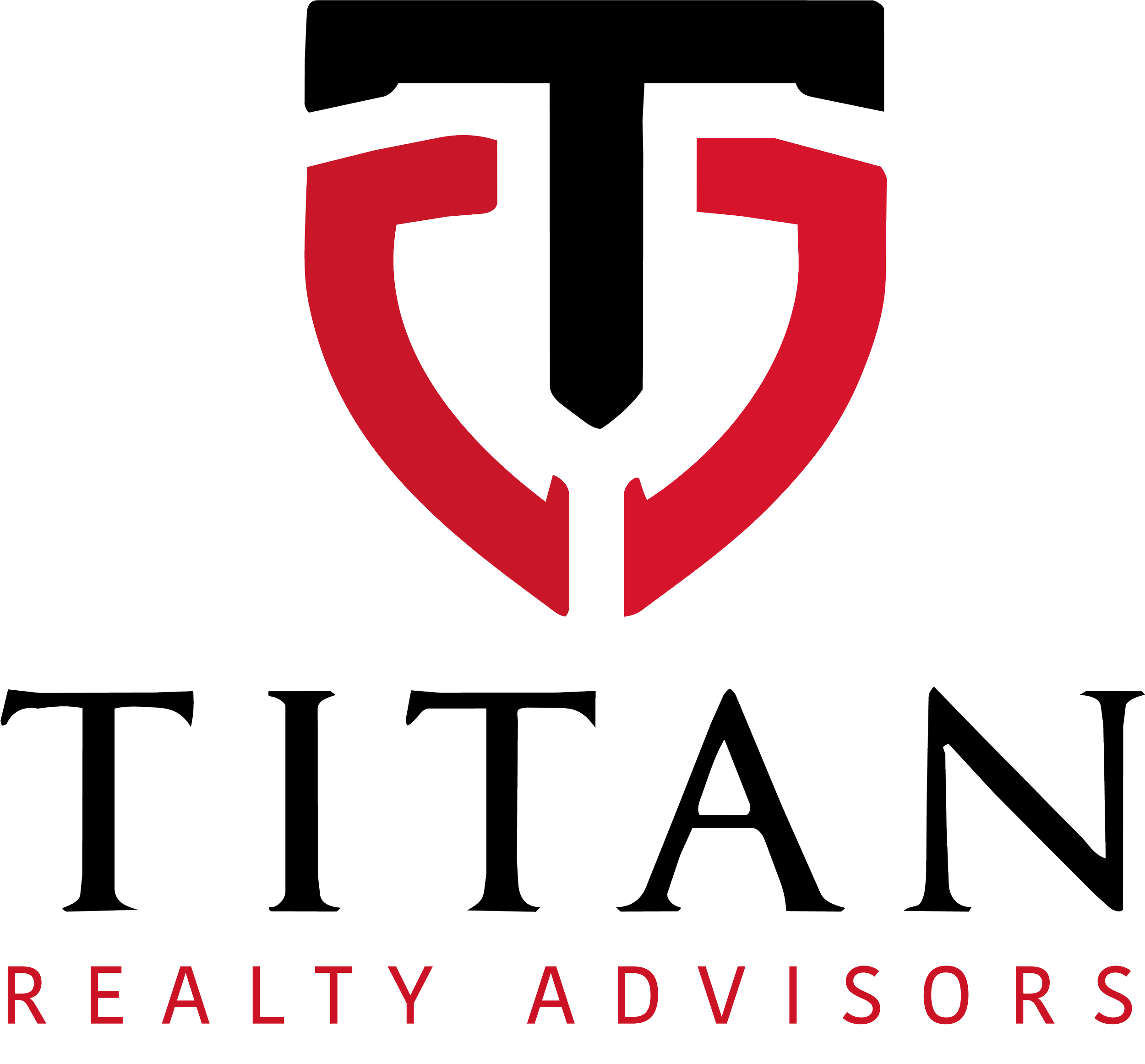 Logo with a shield design in black and red, and the words "Reality Advisors" below in red.
